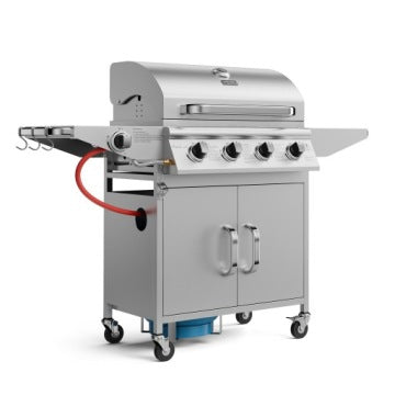KOLER Relish V2 4+1 — srebrny grill gazowy z nierdzewnym wykończeniem