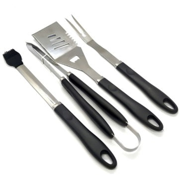 Stalowy zestaw grillowy 4w1 z etui