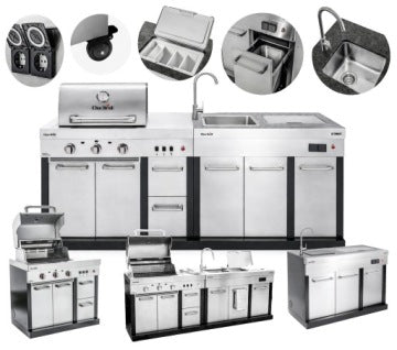 Char-Broil — modułowa kuchnia ogrodowa gazowa ze zlewem
