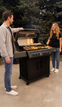 Yoer 4+2 20,5 kW — duży grill gazowy z żeliwnym rusztem i szafką