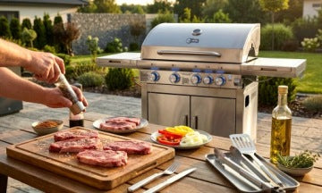 ISAJ Heatlord 2 4+1 — nierdzewny grill gazowy 17,5 kW z żeliwnym rusztem