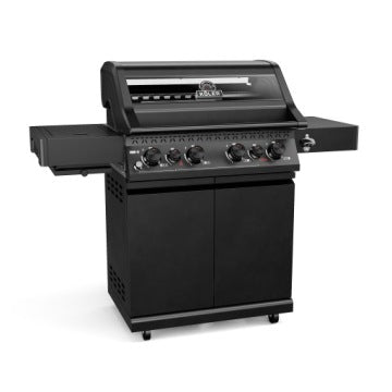 KOLER Krone S1 4+2 21,6 kW — czarny grill gazowy z szybą i żeliwnym rusztem